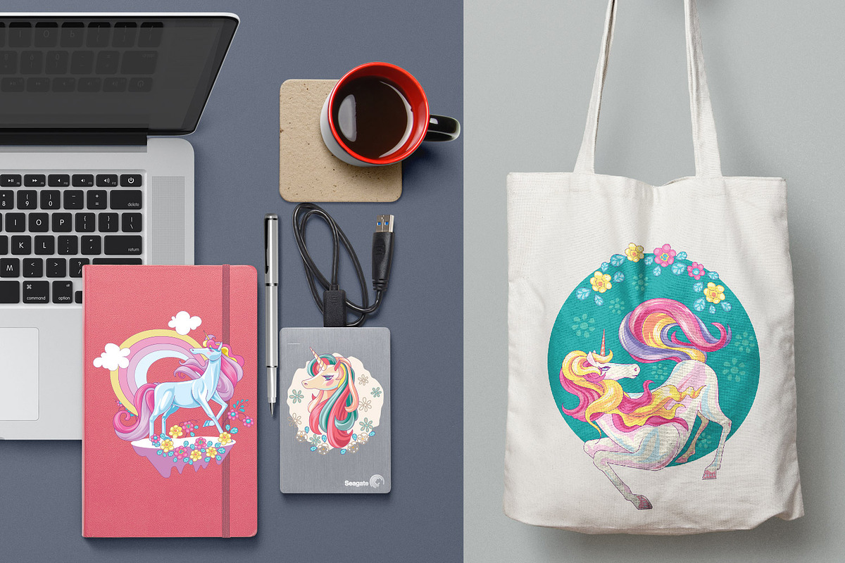 Cute Unicorn Mythical Animal Bundle, an Animal Illustration by defarmerdesign (Photo 2 of 3)
