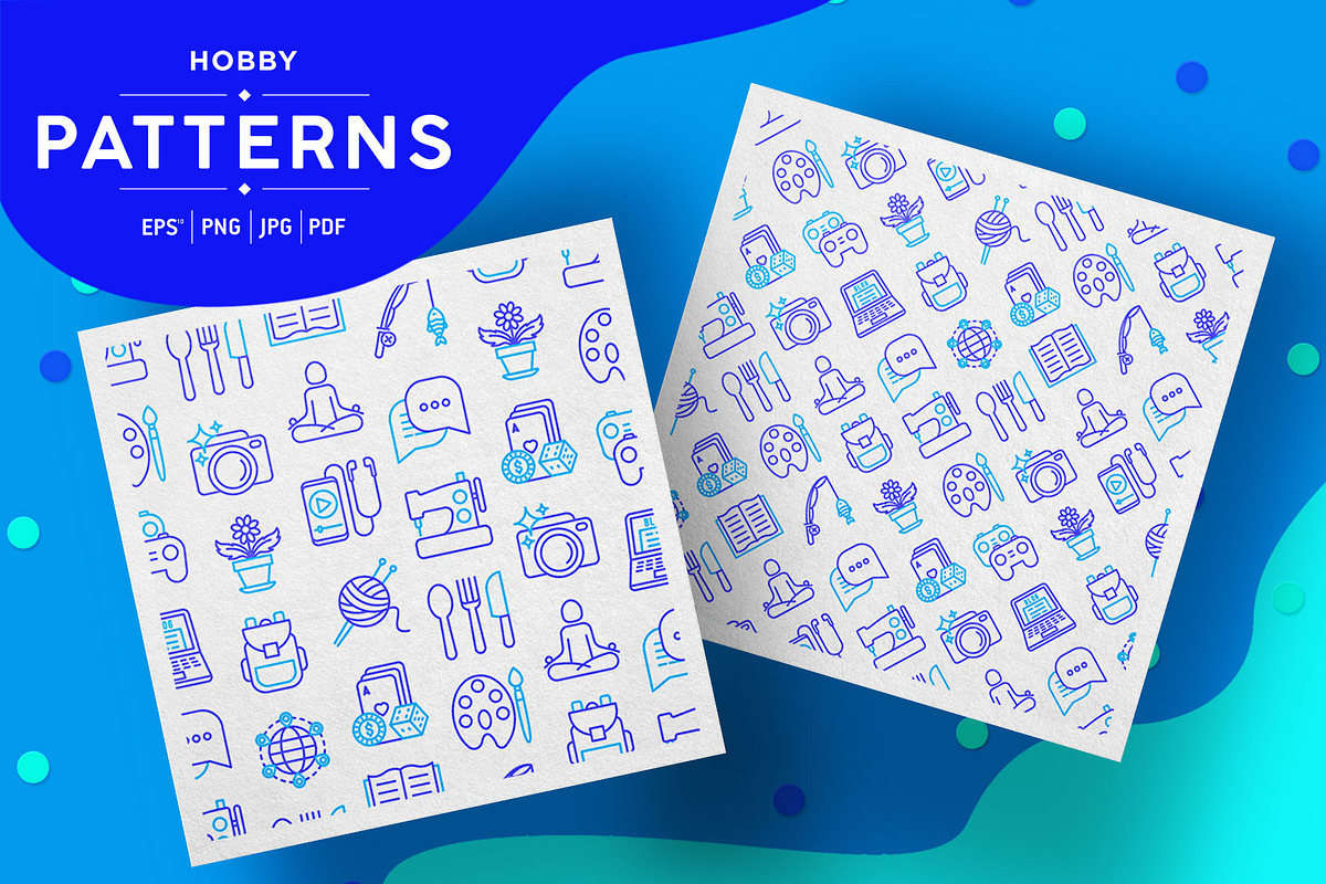 Hobby Patterns Collection, a Pattern Graphic by Alex Blogoodf (Photo 1 of 9)