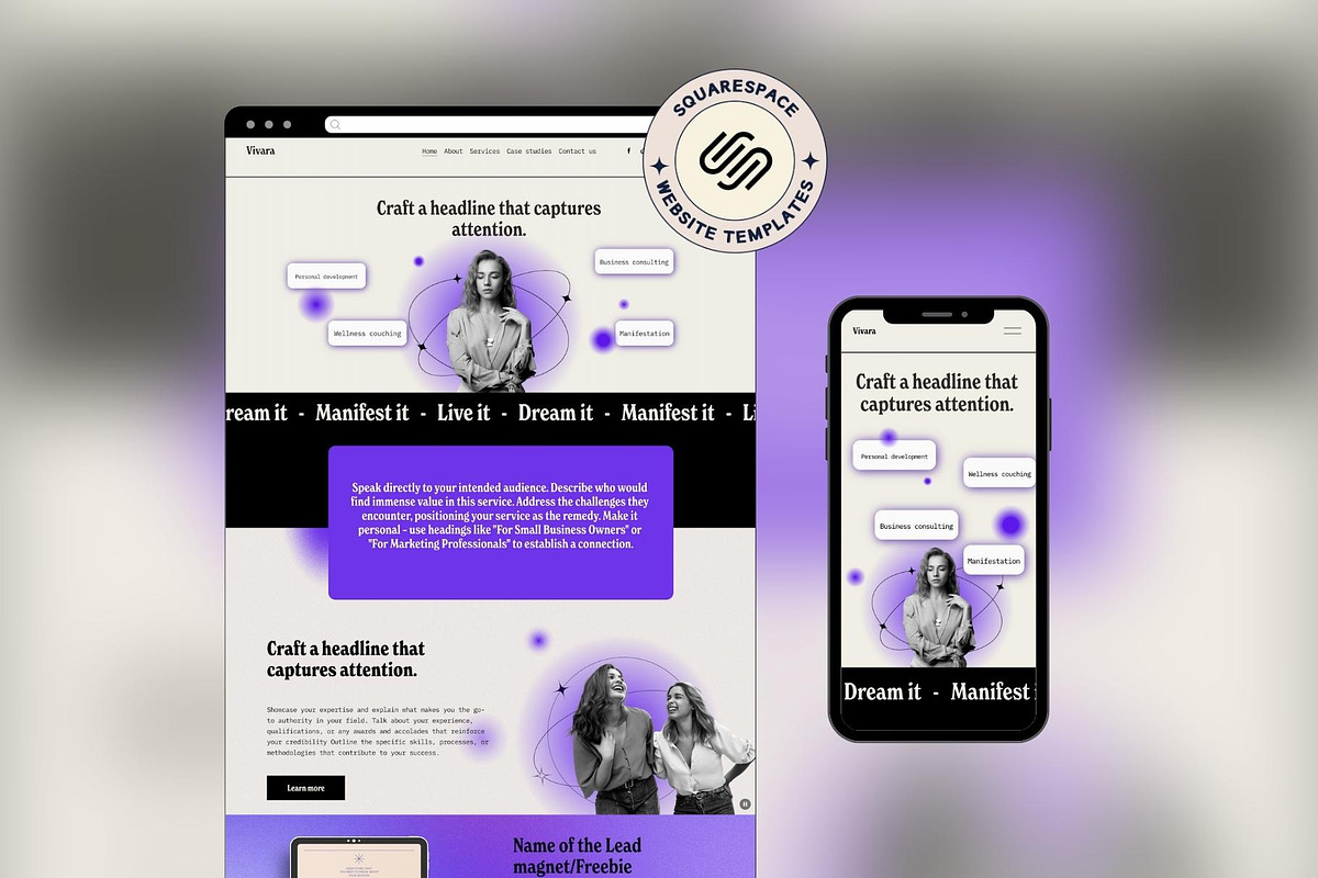 Squarespace website template, a Squarespace Template by Ciel Lumiere (Photo 1 of 11)