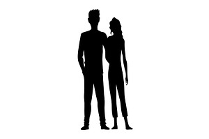 Couples in love silhouette. Man and, a Person Illustration by the8monkey