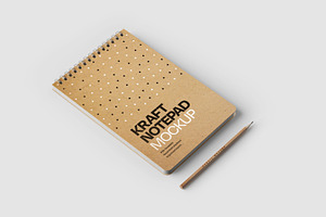 Kraft Notepad Mockup Set, Sketchbook