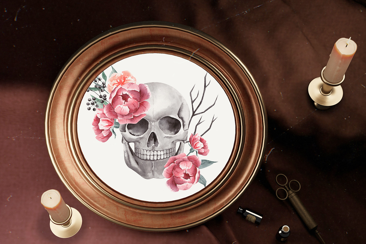 Day of The Dead. Watercolor Clipart, an Illustration by YuliyaArtGarden (Photo 3 of 6)