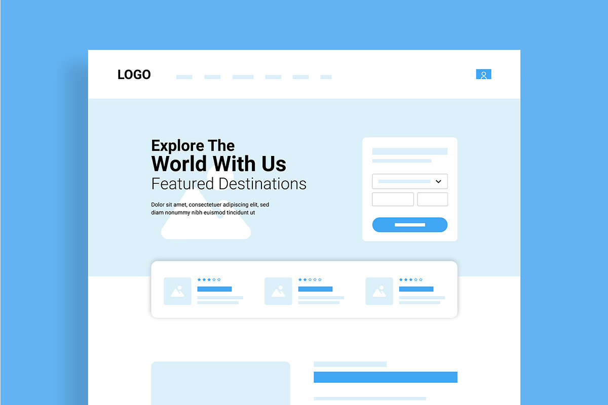 Modern Website UI Wireframe Design, a Landing Page Template by MightyDesign (Photo 2 of 9)