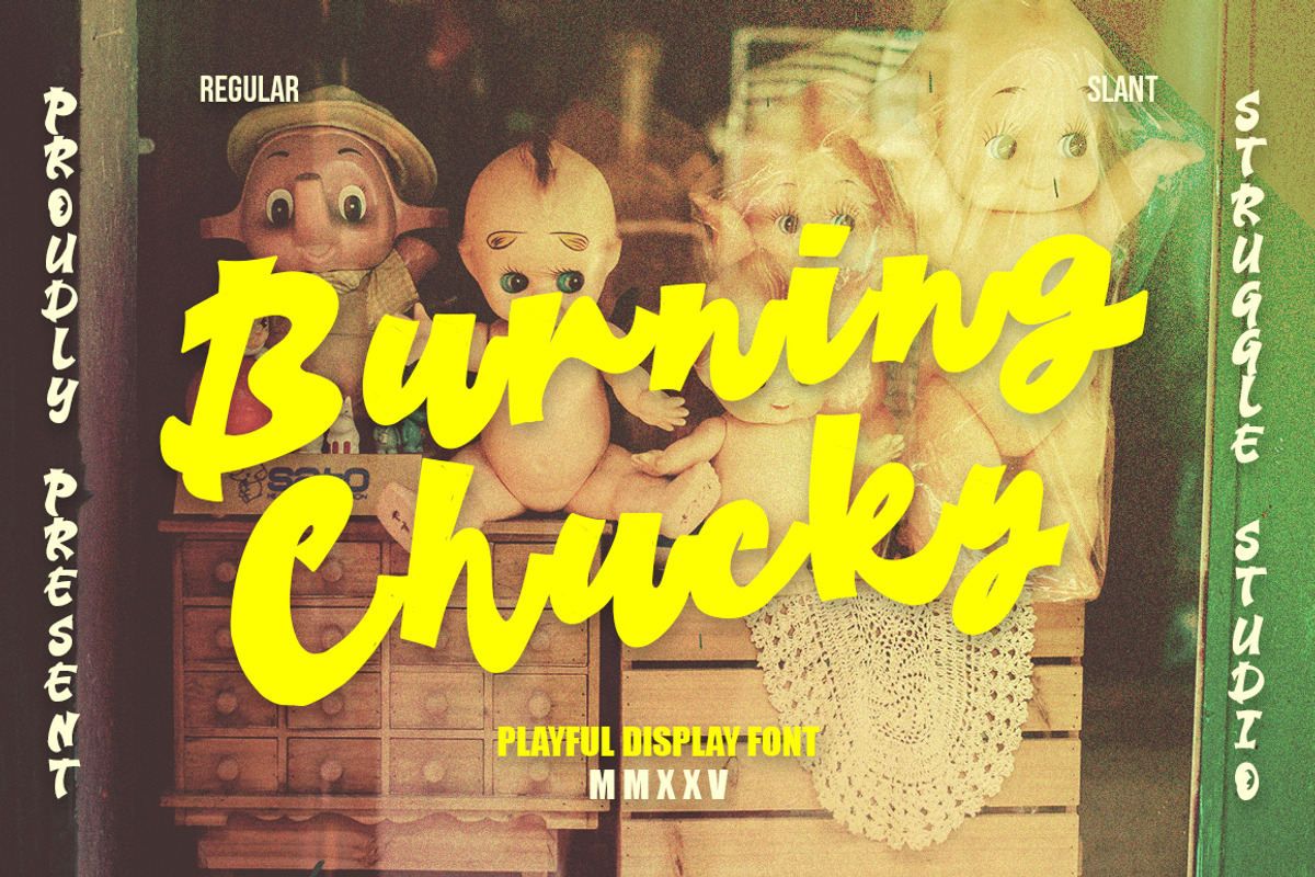 Burning Chucky – Playful Display, a Handwritten Font by Struggle Studio (Photo 1 of 7)