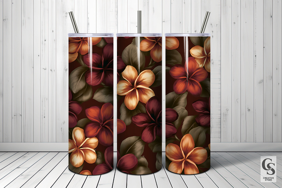 Moody Fall Plumeria Seamless Pattern, a Pattern Graphic by Creative Store (Photo 5 of 5)