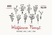 Wildflowers Line Art No:7, a Texture Illustration by Kaya Fonts (Thumbnail 1 of 17)