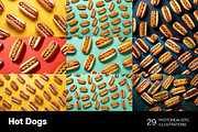 Hot Dogs 29 Patterns., a Food & Drink Photo by Handmadefont (Thumbnail 6 of 9)