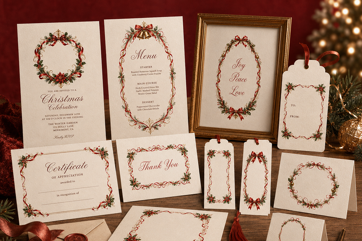 50 Christmas frames borders ribbons, a Decorative Illustration by HeavensStar (Photo 4 of 8)