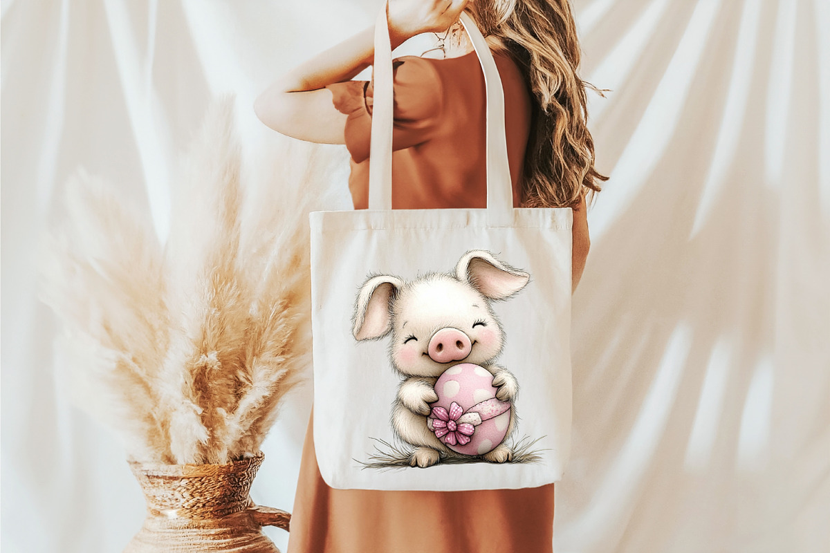 Watercolor Easter Pig Clipart, an Animal Illustration by designcity5 (Photo 3 of 5)