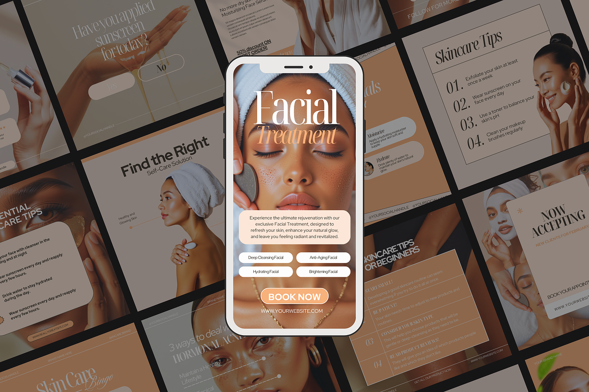 Skincare Instagram Templates, a Social Media Template by My Template Studio (Photo 2 of 26)