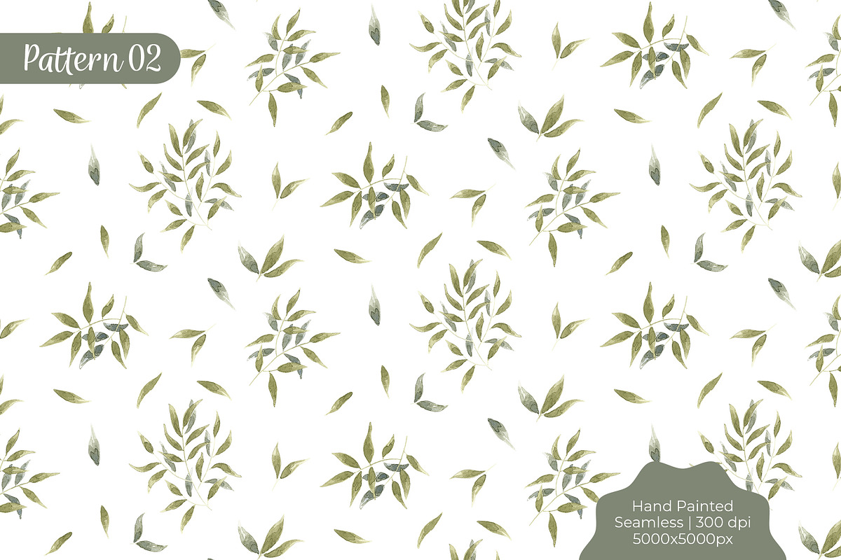 Watercolor Leaves Seamless Pattern, a Pattern Graphic by Tayla de Beer (Photo 4 of 9)