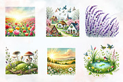 Spring Landscape Clipart, Spring Png, an Illustration by RobertsArt (Thumbnail 7 of 7)