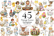 Vintage Easter PNG Clipart Bundle., an Object Illustration by KennedyStudio (Thumbnail 1 of 5)