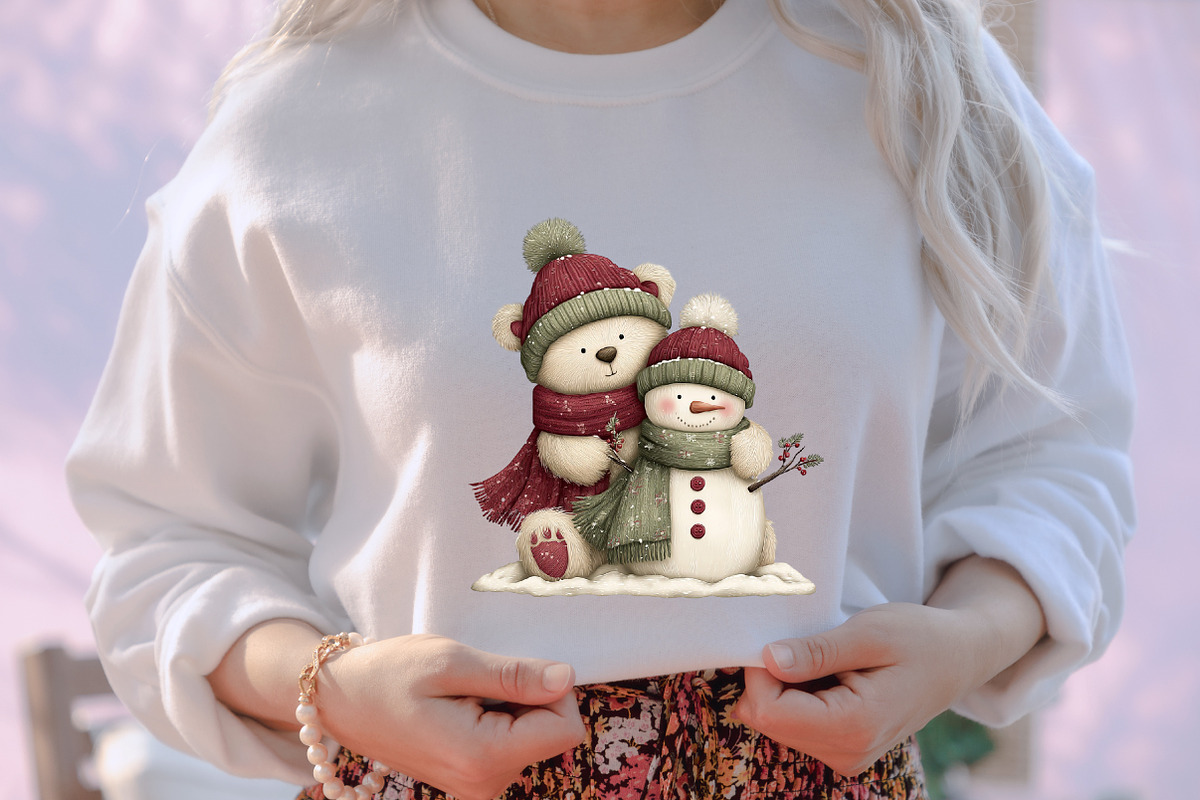 Christmas Teddy Bear Clipart, an Illustration by designcity5 (Photo 5 of 5)