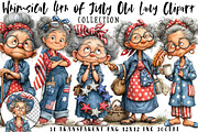 Whimsical 4th of July Old Lady Clipa, an Illustration by OK Design (Thumbnail 1 of 6)