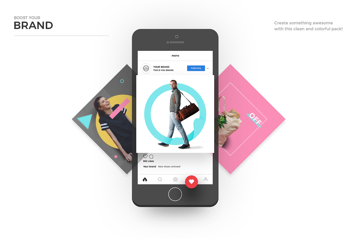 InstaBoss Social Media Pack, a Social Media Template by Skewline (Photo 2 of 11)