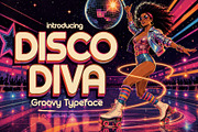 Disco Diva - Groovy Typeface, a Sans Serif Font by HipFonts (Thumbnail 1 of 10)