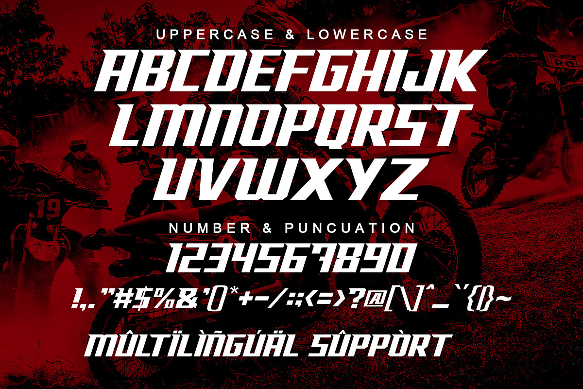 Racing Foner Regular Font Series, a Font by Multype Studio (Photo 9 of 9)