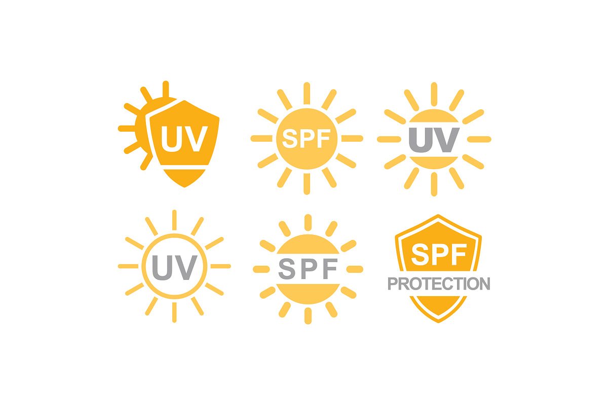 Sun protection (UV, SPF) icons set, an Outline Icon by Good Studio (Photo 3 of 3)