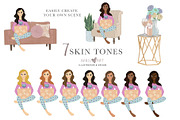 Girl Boss Work At Home Clipart, a Work Illustration by Oh Darling Graphics (Thumbnail 2 of 3)