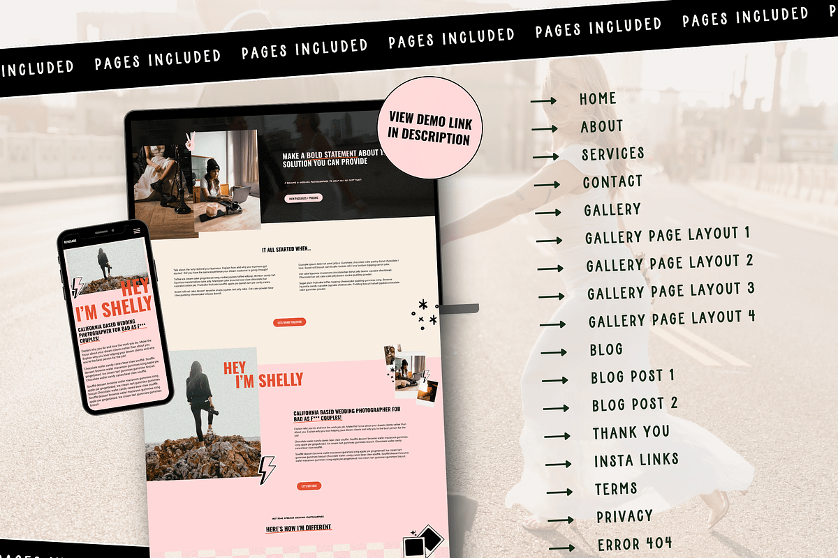 Squarespace Website for Photographer, a Squarespace Template by Kurly Creative (Photo 4 of 11)