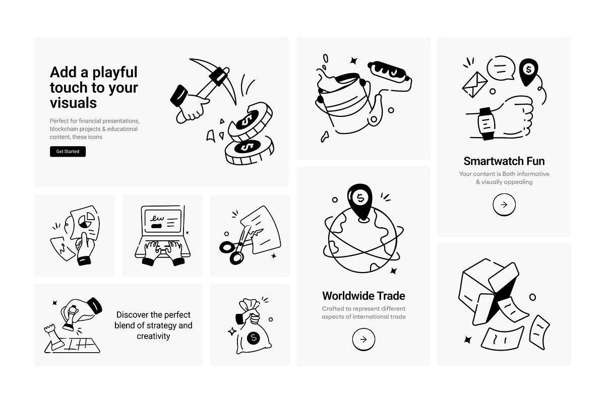 Doodle Work Icons, a Solid Icon by Prosymbols (Photo 4 of 6)