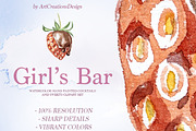 Hand Painted Girl's Bar Clipart, a Food Illustration by ArtCreationsDesign (Thumbnail 8 of 14)