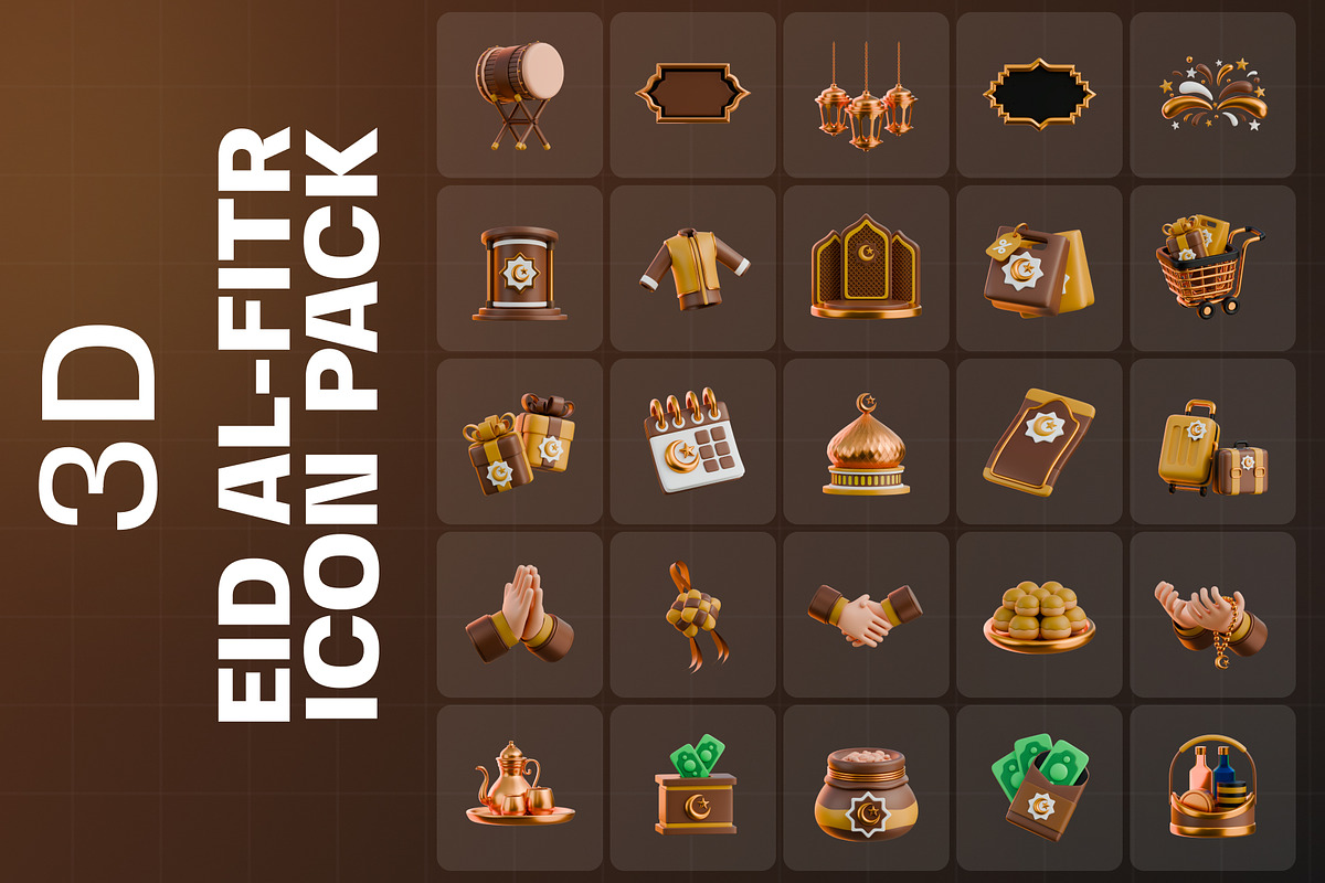 Eid Al-Fitr 3D Illustration Pack, an Object 3D Model by Tempcraft (Photo 3 of 5)