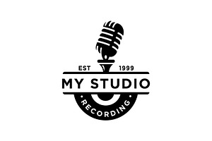 microphone wave for recording logo, a Branding & Logo Template by funpixel