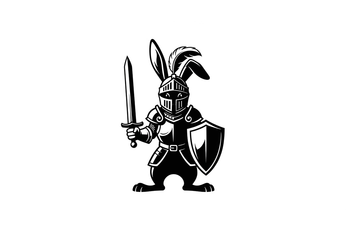 Warrior Bunny Knight Silhouette, an Illustration by jahid234 (Photo 27 of 49)