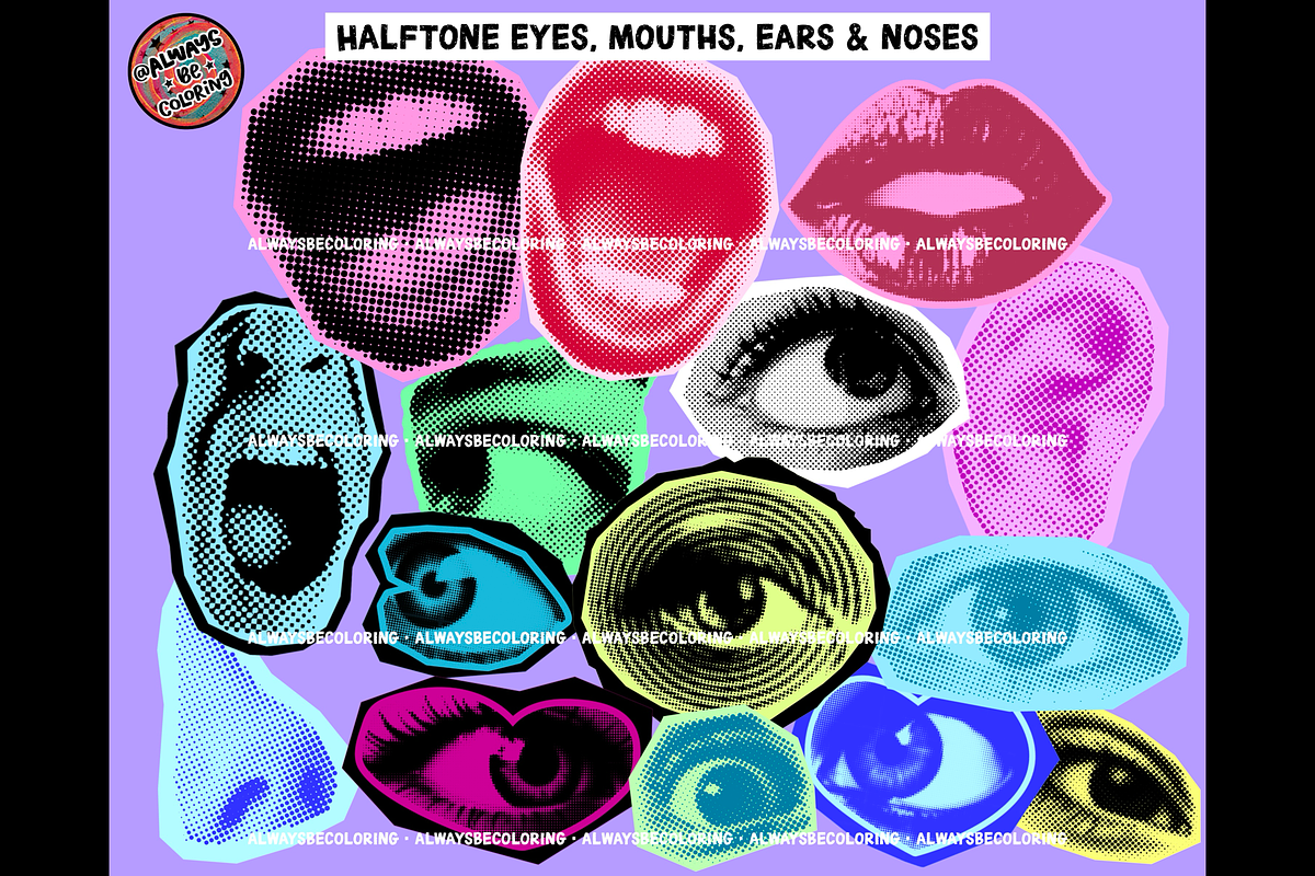 Procreate Halftone Photo Collage Set, a Brush Add-On by AlwaysBeColoring (Photo 4 of 13)