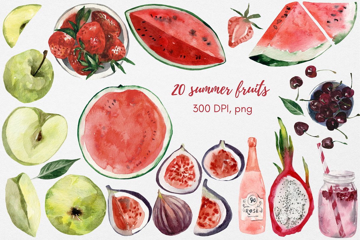 Summer picnic clipart png, an Object Illustration by Artcard Watercolor (Photo 3 of 9)