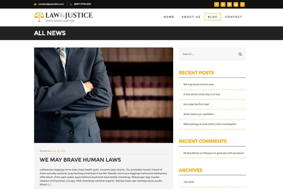 Law&Justice:Attorney WordPress Theme, a WordPress Template by ThemeBear (Photo 7 of 8)