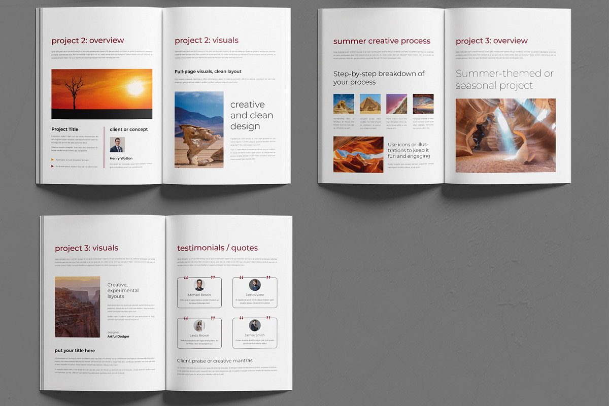 Modern Summer Portfolio Template, a Brochure Template by MightyDesign (Photo 3 of 6)
