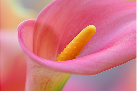 Vivid close-up of pink calla lily, a Nature Photo by Ylivdesign