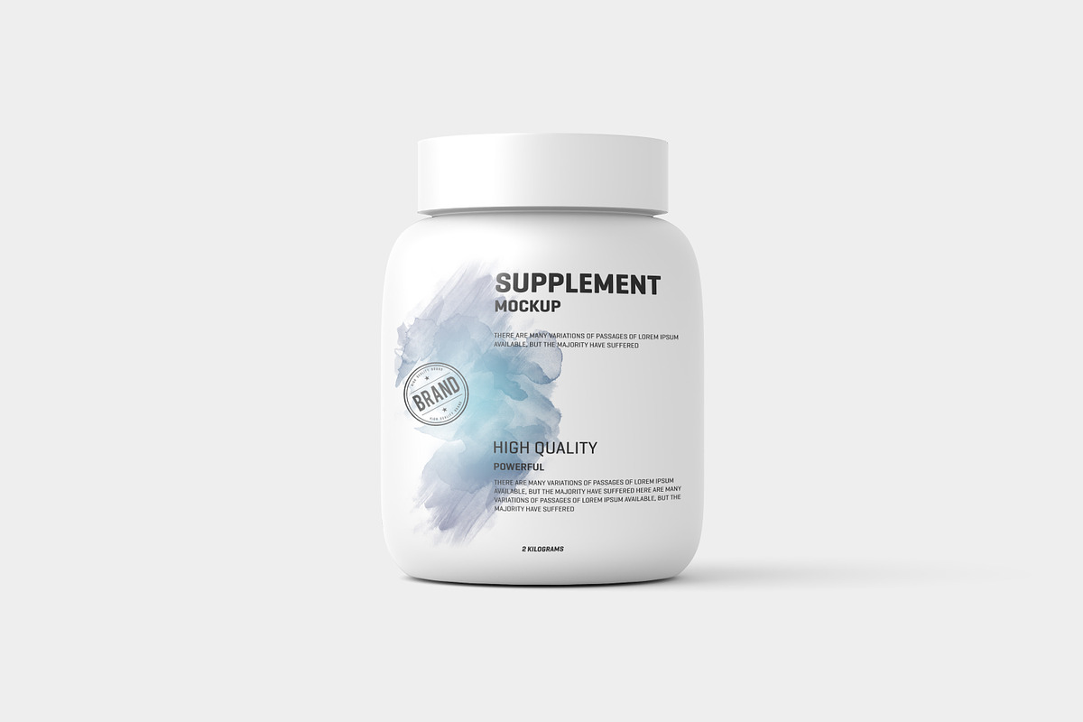 Supplement /Protein Jar Label Mockup, a Cups & Container Mockup by Toasin Studio (Photo 3 of 7)
