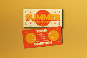 Orange Geometric Summer Sale Voucher