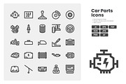 Cars Parts Icon Pack, an Outline Icon by erifqizeicon (Thumbnail 1 of 3)