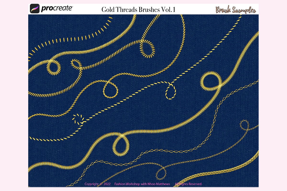 Procreate Brushes 42 Gold Thread Vol.1