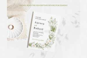 Wildflower Wedding Invitation Canva