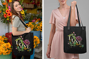 Love slogan. Embroidery flowers, an Illustration by Matrioshka (Thumbnail 4 of 9)