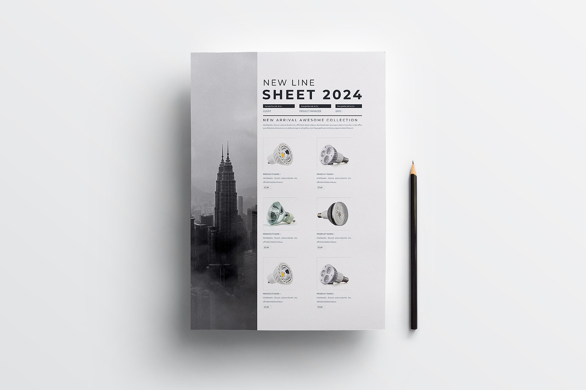 Line Sheet Bundle | Word & Indesign, a Stationery Template by obayes (Photo 12 of 17)