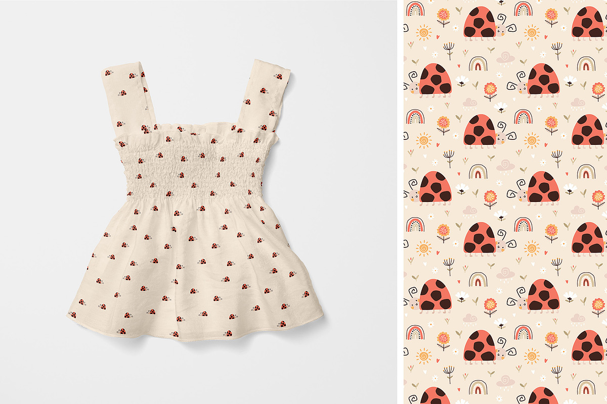 Rainbow ladybug patterns collection, a Pattern Graphic by Svitlana Kharchuk (Photo 6 of 11)