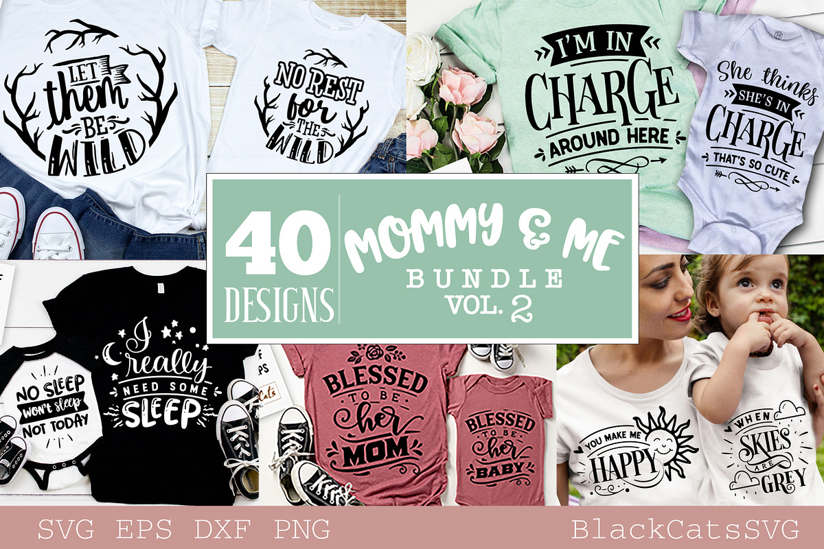 Mommy and me SVG bundle 40 designs, an Illustration by BlackCatsMedia (Photo 3 of 3)