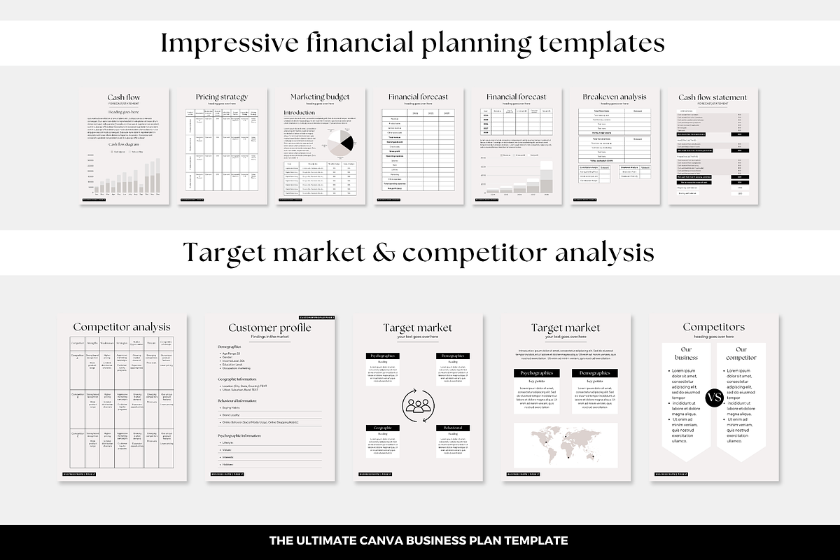 Business plan Canva template, a Design Template by Cate Creates (Photo 6 of 9)