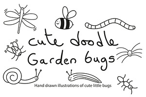 Cute doodle garden bugs, an Animal Illustration by Liz Pengilley Studio