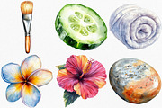 Watercolor Spa Day Clipart Bundle, an Illustration by Canvas Craft (Thumbnail 3 of 7)