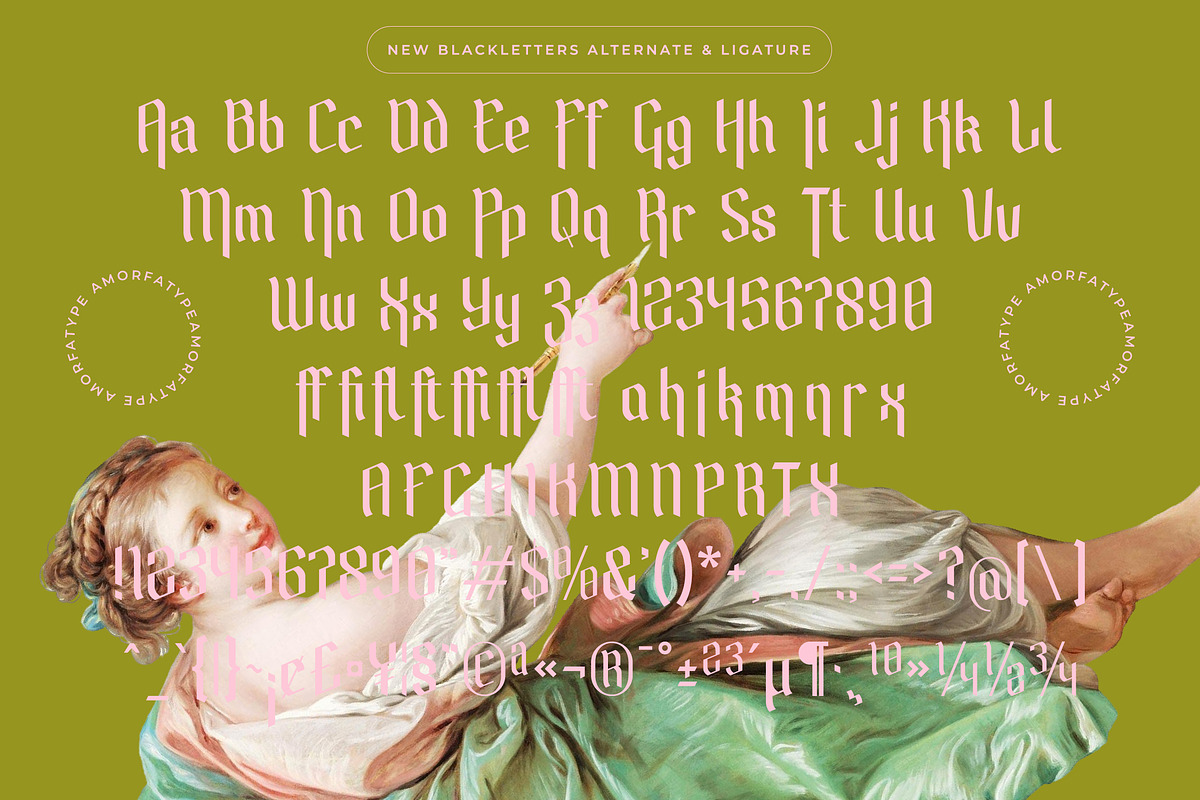 Barklise Modern Blackletters Font, a Blackletter Font by AmorfaType (Photo 10 of 11)