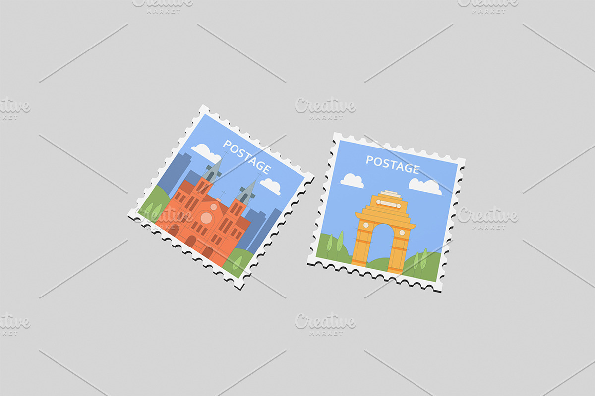 Postage Stamp Display Mockup, a Books & Magazine Mockup by Gatamotion (Photo 4 of 5)