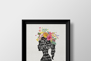 Christian Woman Floral Watercolor